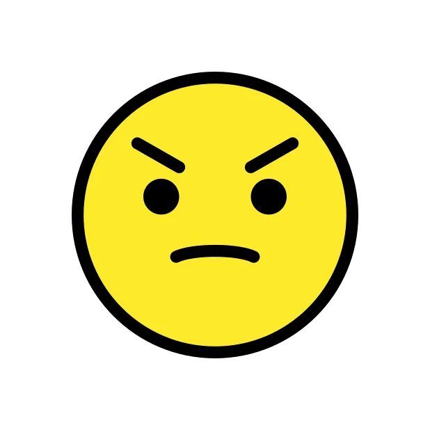 Angry face reaction emoji