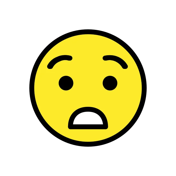 Astonished face reaction emoji