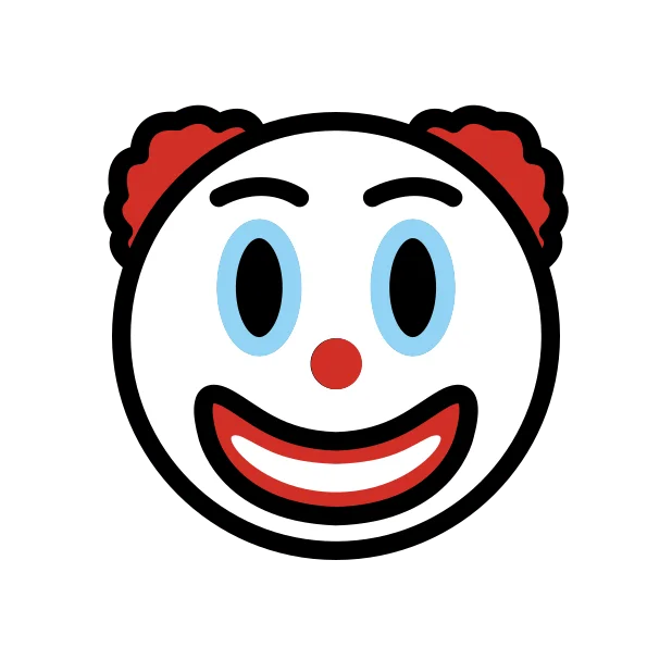Clown face reaction emoji