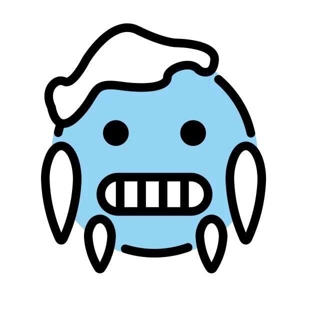 Cold face reaction emoji