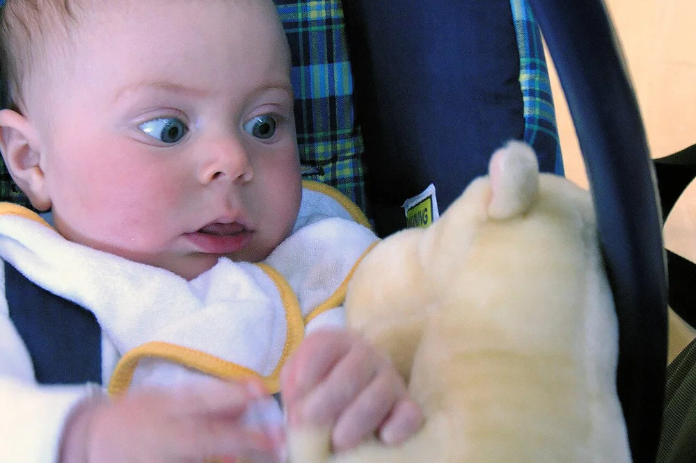 shocked facial expression photo — Baby meets Moominmama
