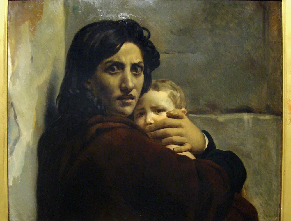 shocked facial expression photo — Cogniet Leon, Massacre des innocents, studium, 1824, Orlean, fot Ivonna Nowicka 