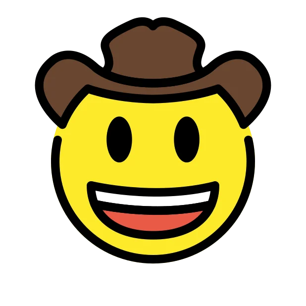 Cowboy hat face reaction emoji