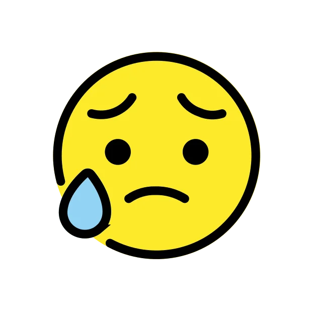 Disappointed but relieved face reaction emoji