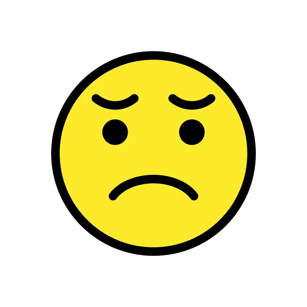 Disappointed face reaction emoji