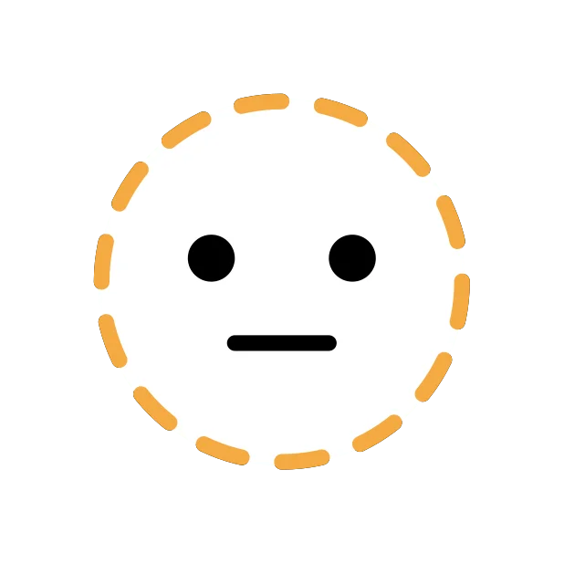 Dotted line face reaction emoji
