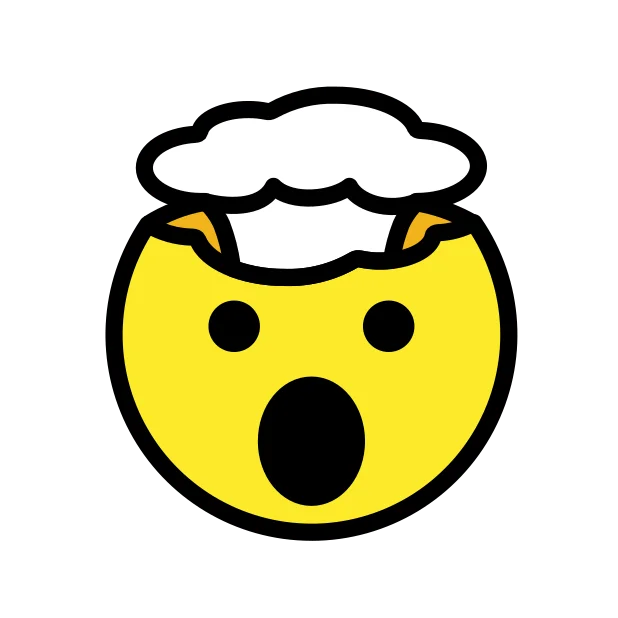 Exploding head reaction emoji