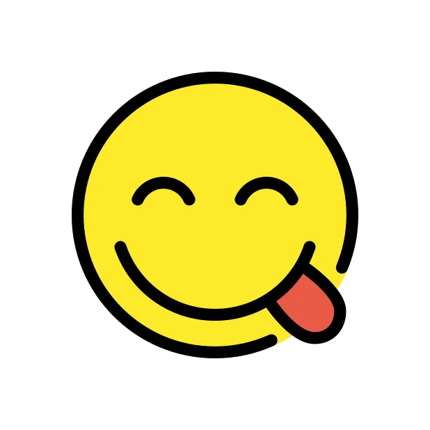 Face savoring food reaction emoji