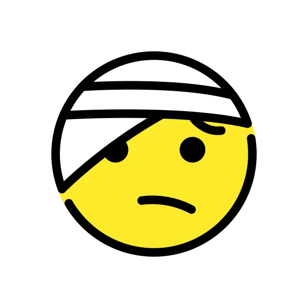 Face with head-bandage reaction emoji