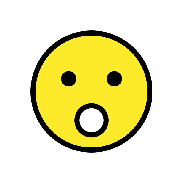 Face with open mouth reaction emoji