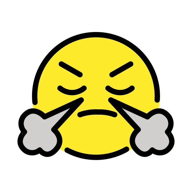 Face with steam from nose reaction emoji