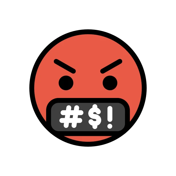 Face with symbols on mouth reaction emoji