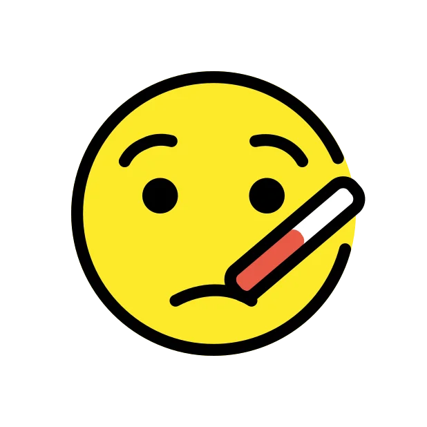 Face with thermometer reaction emoji