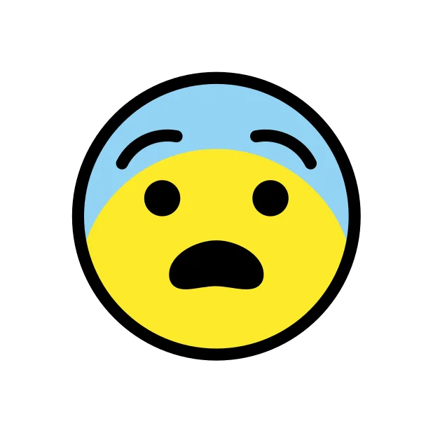 Fearful face reaction emoji
