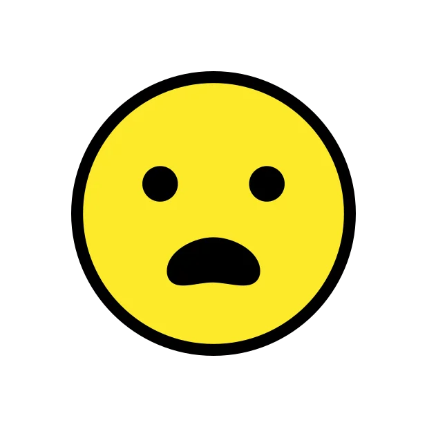 Frowning face with open mouth reaction emoji