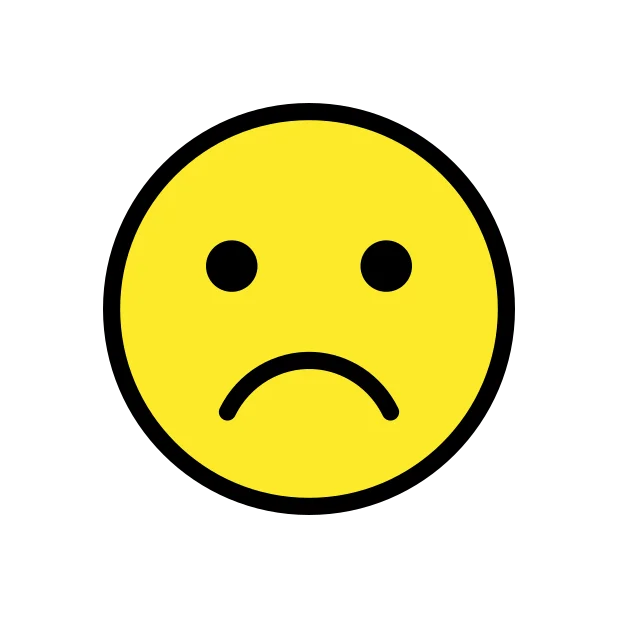 Frowning face reaction emoji