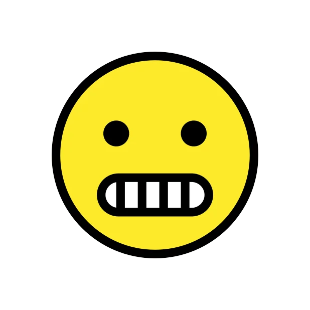 Grimacing face reaction emoji