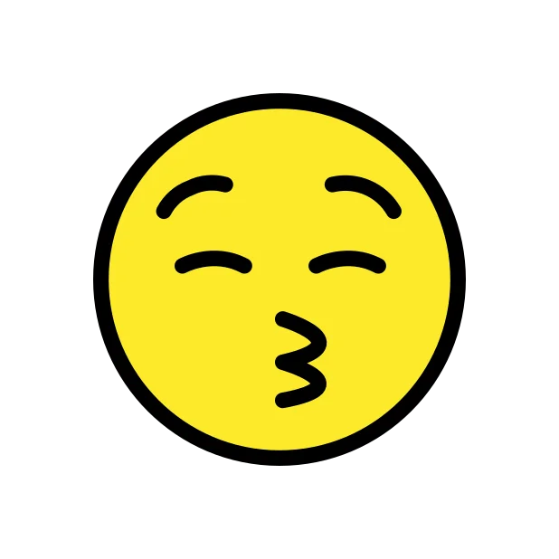 Kissing face with closed eyes reaction emoji