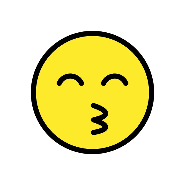 Kissing face with smiling eyes reaction emoji