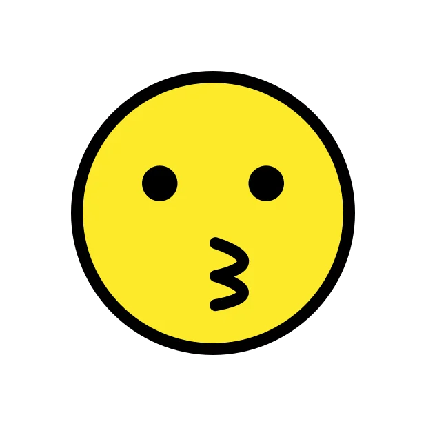 Kissing face reaction emoji