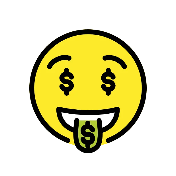 Money-mouth face reaction emoji