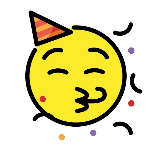 Partying face reaction emoji