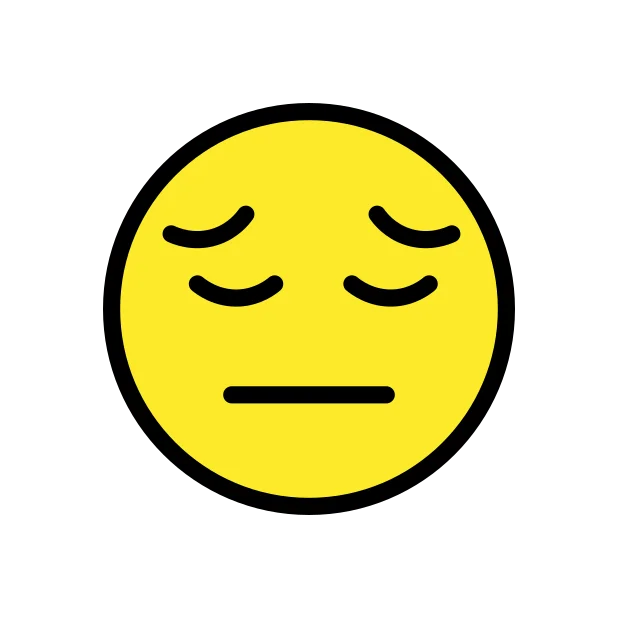 Pensive face reaction emoji
