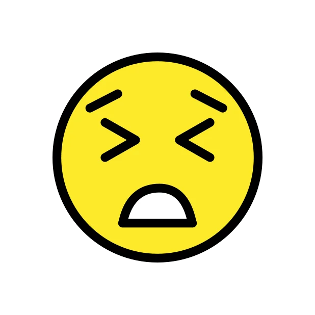 Persevering face reaction emoji