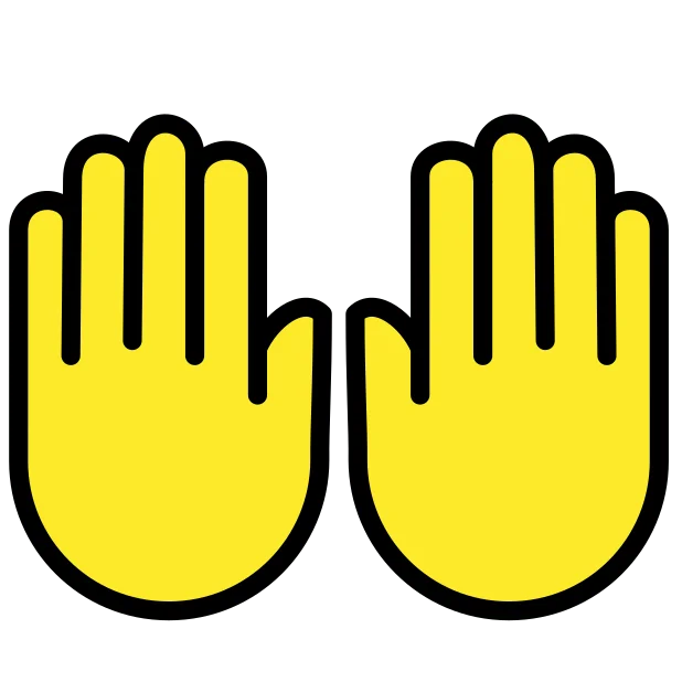 Raising hands reaction emoji