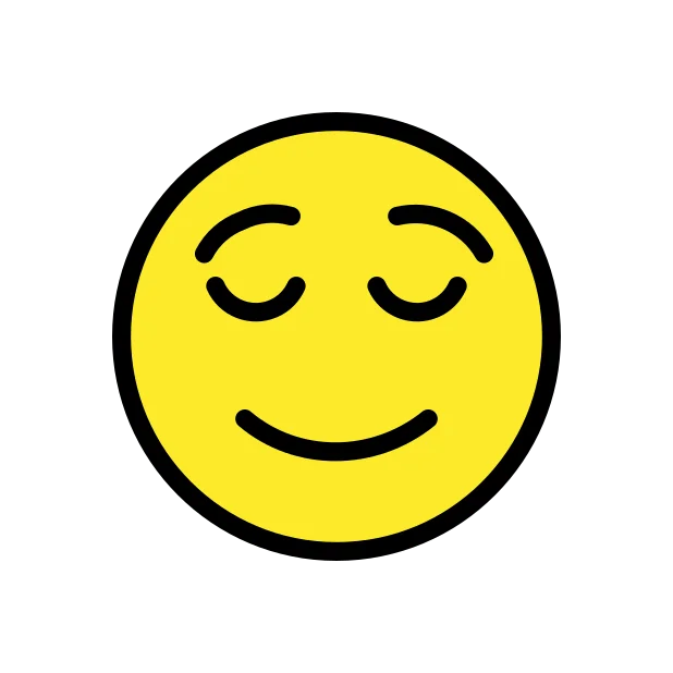 Relieved face reaction emoji