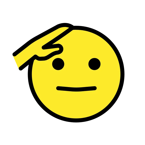 Saluting face reaction emoji