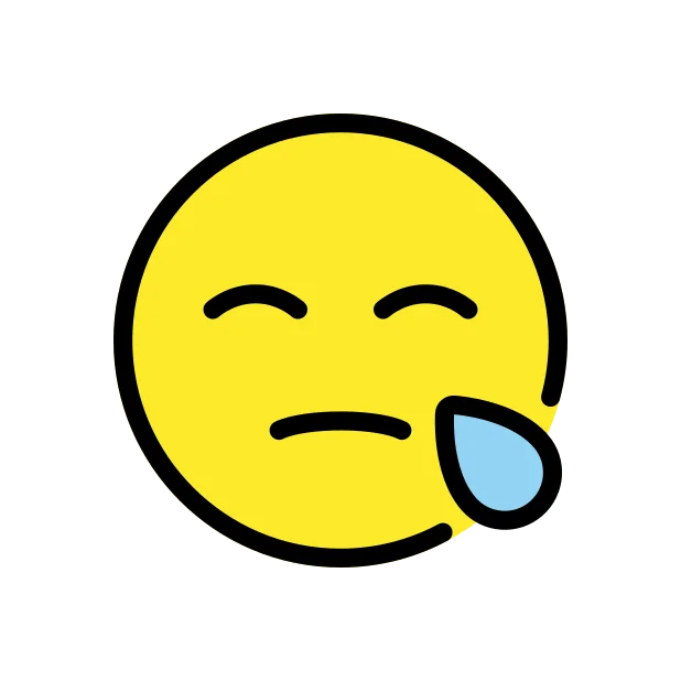 Sleepy face reaction emoji