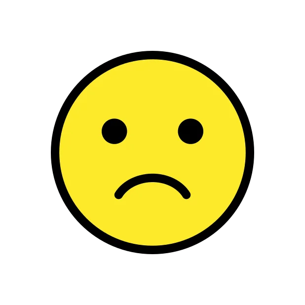 Slightly frowning face reaction emoji