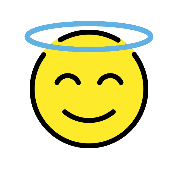 Smiling face with halo reaction emoji