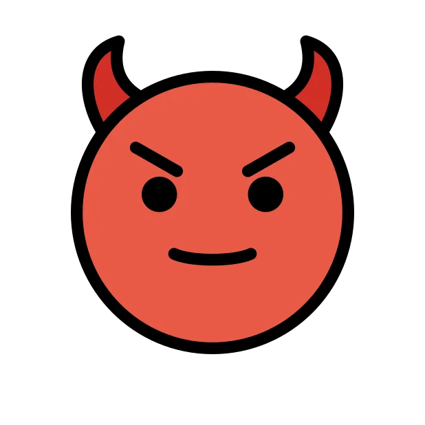 Smiling face with horns reaction emoji
