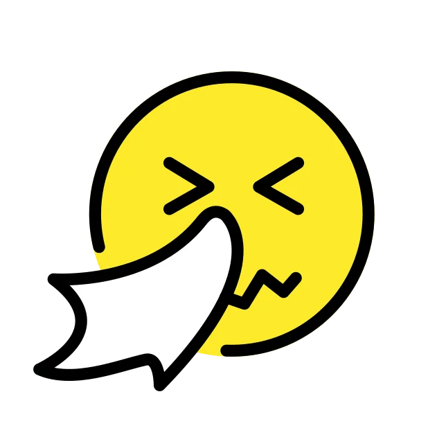 Sneezing face reaction emoji