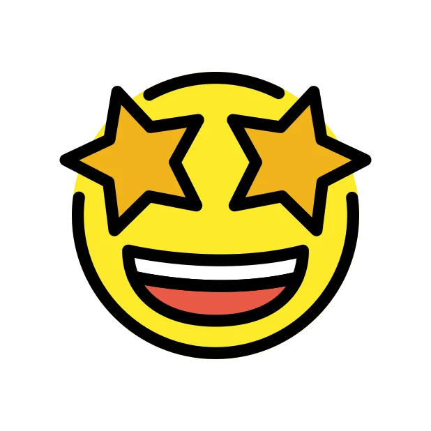 Star-struck face reaction emoji