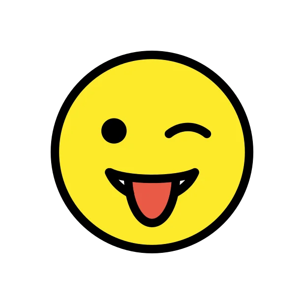 Winking face with tongue reaction emoji