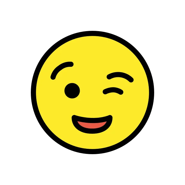 Winking face reaction emoji