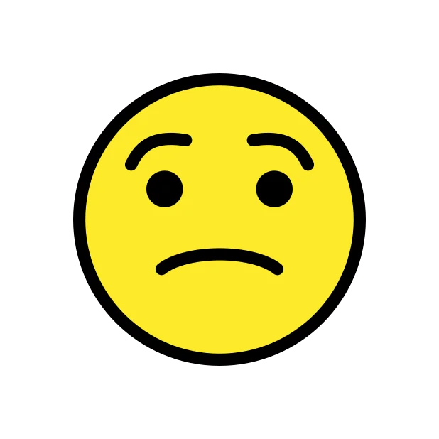Worried face reaction emoji