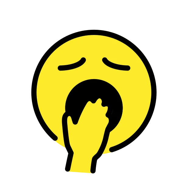 Yawning face reaction emoji