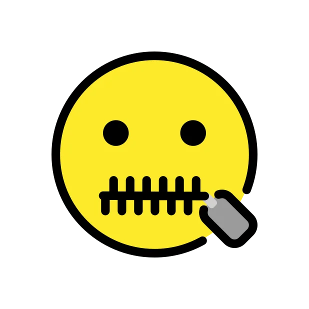 Zipper-mouth face reaction emoji